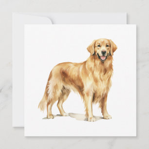 Tarjeta De Consejos Impresión acuática Golden Retriever Dog art