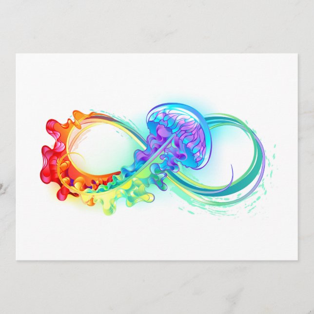 Tarjeta De Consejos Infinidad con las medusas del arcoiris (Anverso)