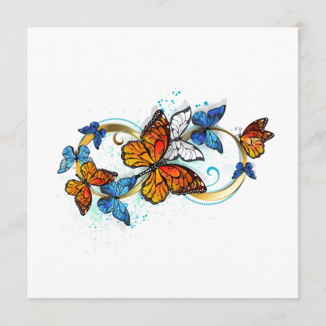 Tarjeta De Consejos Infinidad de Mariposas Monarca (Anverso)