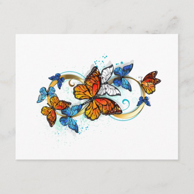 Tarjeta De Consejos Infinidad de Mariposas Monarca (Anverso)