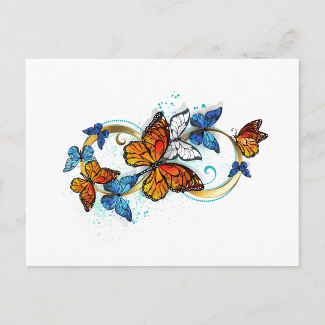 Tarjeta De Consejos Infinidad de Mariposas Monarca (Anverso)