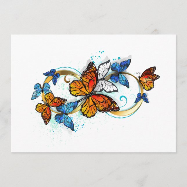 Tarjeta De Consejos Infinidad de Mariposas Monarca (Anverso)