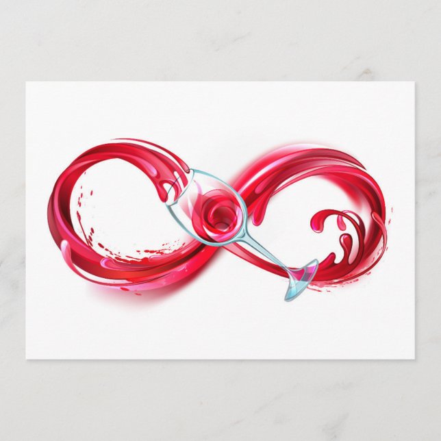 Tarjeta De Consejos Infinito con vino Rojo (Anverso)
