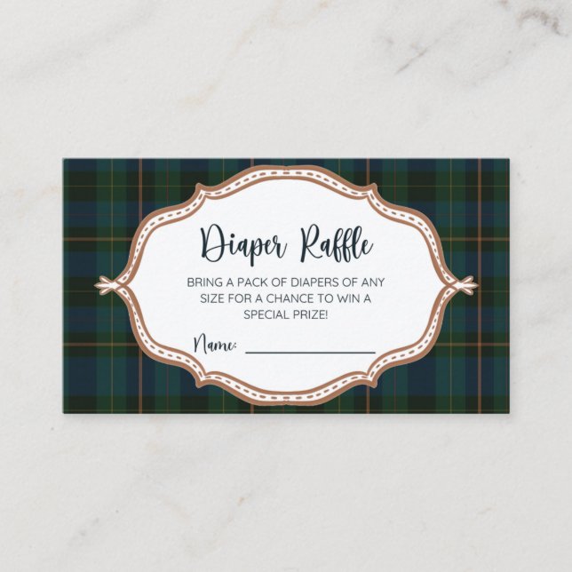 Tarjeta De Consejos Inspired Baby Shower Diaper Raffle (Anverso)