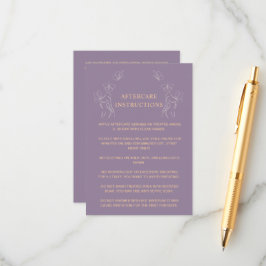 Tarjeta De Consejos Instrucciones de postcuidado mujeres con logotipo 
