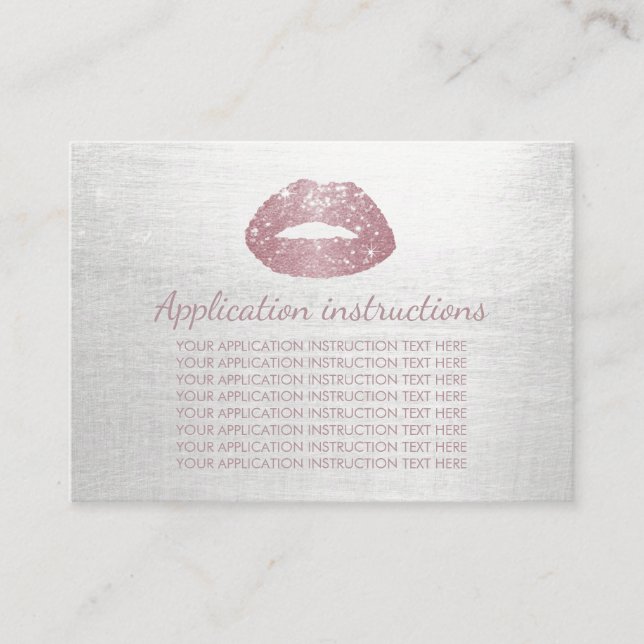 Tarjeta De Consejos Instrucciones para maquillaje de la solicitud Lips (Anverso)
