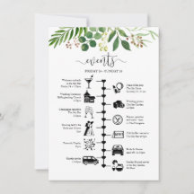 Itinerario para invitados de boda con vegetación h