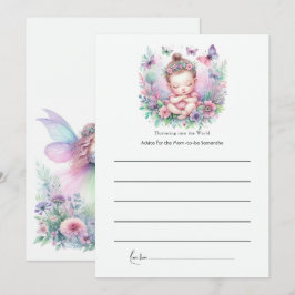 Tarjeta De Consejos Jardín de hadas y mariposas Fiesta de bienvenida p