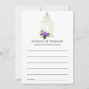 Tarjeta De Consejos Jaula de Pájaro Vintage Ornata para Boda de Encaje