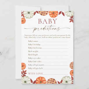 Tarjeta De Consejos Juego de Baby Shower de predicciones para bebé de 