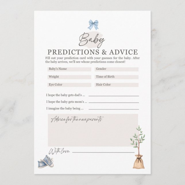 Tarjeta De Consejos Juego de Baby Shower Little Sprout (Anverso)