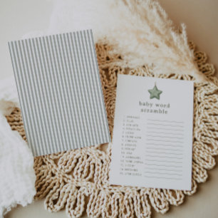 Tarjeta De Consejos Juego de palabras desordenadas para baby shower de