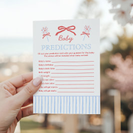 Tarjeta De Consejos Juego de predicciones para baby shower Rojo Blanco