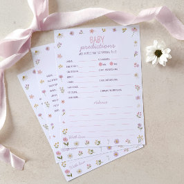 Tarjeta De Consejos Juego de predicciones y consejos para baby shower