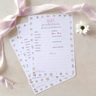 Tarjeta De Consejos Juego de predicciones y consejos para baby shower