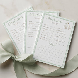 Tarjeta De Consejos Juego de predicciones y consejos para baby shower