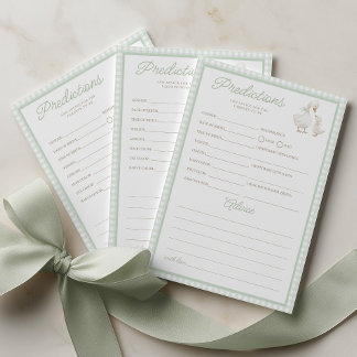 Tarjeta De Consejos Juego de predicciones y consejos para baby shower