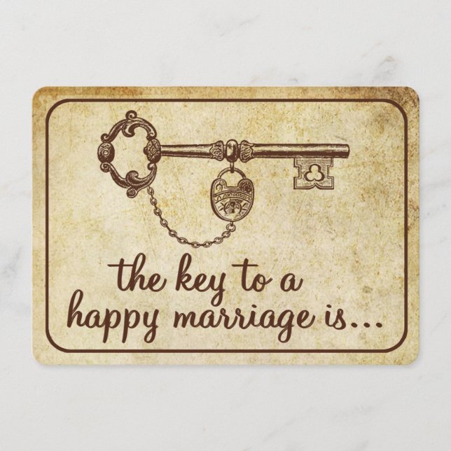 Tarjeta De Consejos La Clave Para Un Matrimonio Feliz Es... Boda de co (Anverso)