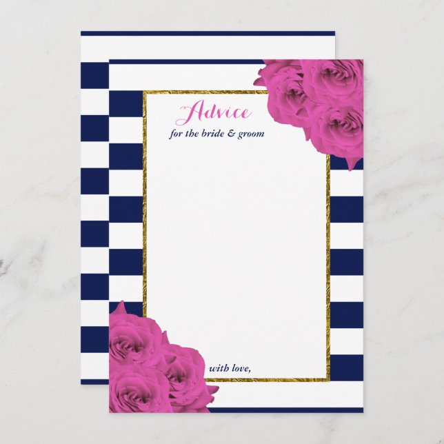 Tarjeta De Consejos La Moda Moderna Colección Boda Luxe Roses Rosa (Anverso / Reverso)