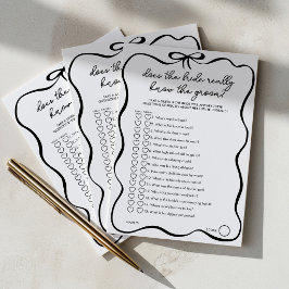 Tarjeta De Consejos ¿La novia conoce la ducha de novia con lazo del no
