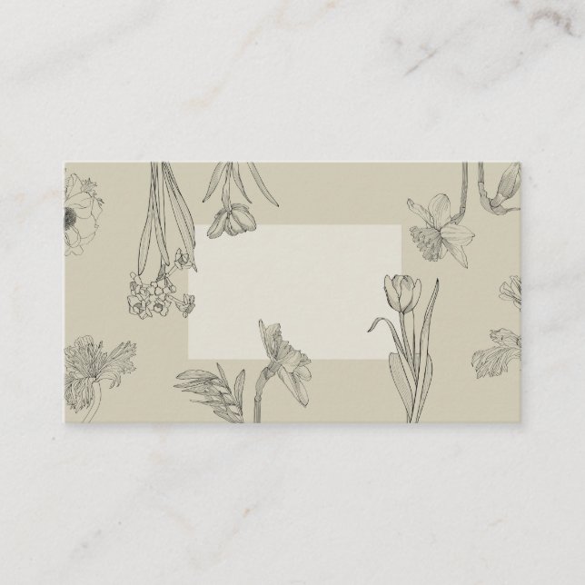 Tarjeta De Consejos Las flores de primavera bordean el ilustracion. (Anverso)