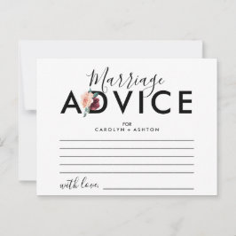Tarjeta De Consejos Letras de flor | Cartas de asesoramiento sobre el
