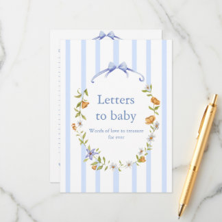 Tarjeta De Consejos letters to baby