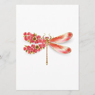 Tarjeta De Consejos Libélula de flor con sakura de joyería