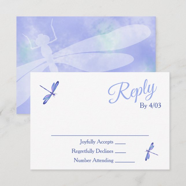 Tarjeta De Consejos Light Blue RSVP Enclosure Cards (Anverso / Reverso)