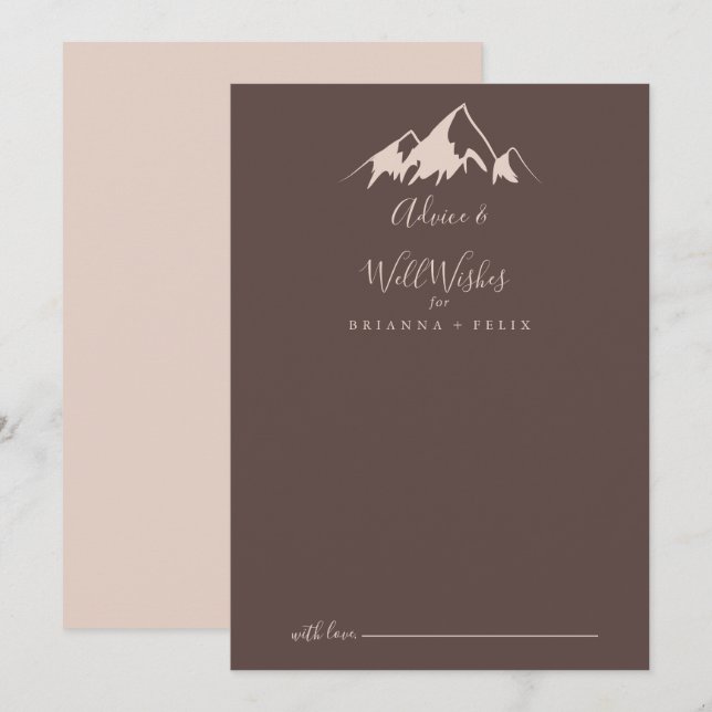 Tarjeta De Consejos Limpiar los deseos de matrimonio en el campo monta (Anverso / Reverso)