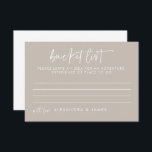 Tarjeta De Consejos Lista de cubo de Boda de guión de tazas modernas<br><div class="desc">Tarjeta de consejo de la lista de cubo de Boda de escritura manuscrita de tazas modernas</div>