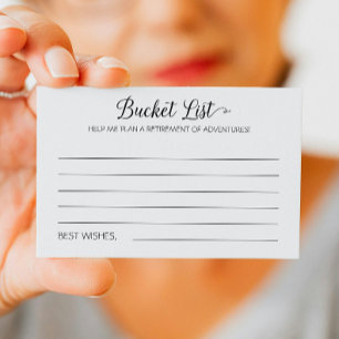 Tarjeta De Consejos Lista de Cubos de Jubilación Aviso de Aventuras
