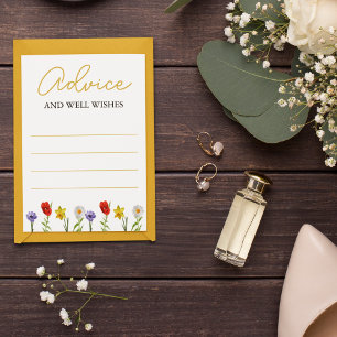 Tarjeta De Consejos Little Wildflower Baby Shower