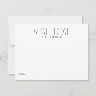 Tarjeta De Consejos Lo que amo a Keepsake