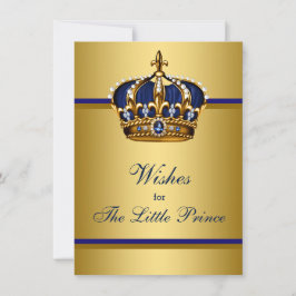Tarjeta De Consejos Los deseos de la corona de Prince para Baby Boy Ba