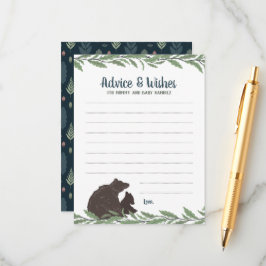 Tarjeta De Consejos Los deseos rusos de Baby Shower del oso pequeño y