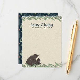 Tarjeta De Consejos Los deseos rusos de Baby Shower del oso pequeño y