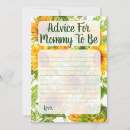 Tarjeta De Consejos Los girasoles aconsejan A Mami ser duchadora