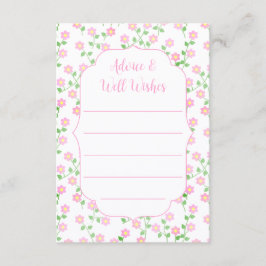 Tarjeta De Consejos Love Is In Bloom Pink Floral Bridal Shower