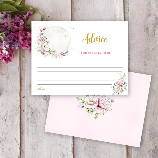 Tarjeta De Consejos Luna Floral Rosa (Subido por el creador)