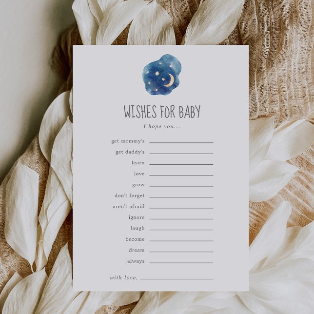 Tarjeta De Consejos Luna y estrellas Sexo Deseos Neutros para el Bebé (Subido por el creador)