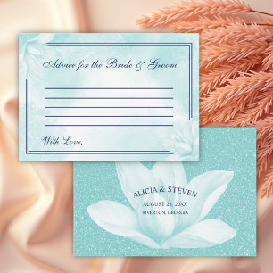 Tarjeta De Consejos Magnolia Azul Cristal Etéreo, Boda