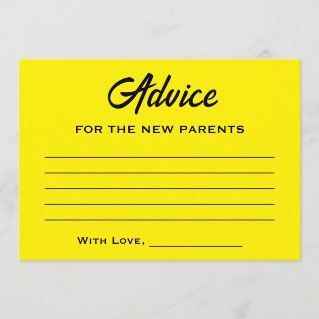 Tarjeta De Consejos Mamá Para Ser Guay Elegante Baby Shower Negro Amar (Anverso)