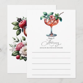 Tarjeta De Consejos Margs y Matrimonio Fiesta de Despedida de Soltera 
