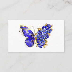 Tarjeta De Consejos Mariposa Flor Zafiro