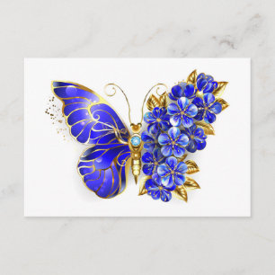 Tarjeta De Consejos Mariposa Flor Zafiro