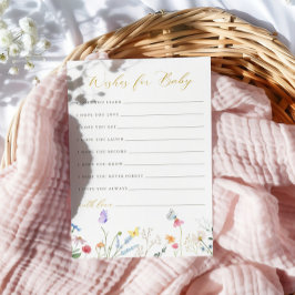 Tarjeta De Consejos Mariposas encantadas Deseos florales para el bebé