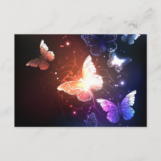 Tarjeta De Consejos Mariposas nocturnas brillantes (Anverso)