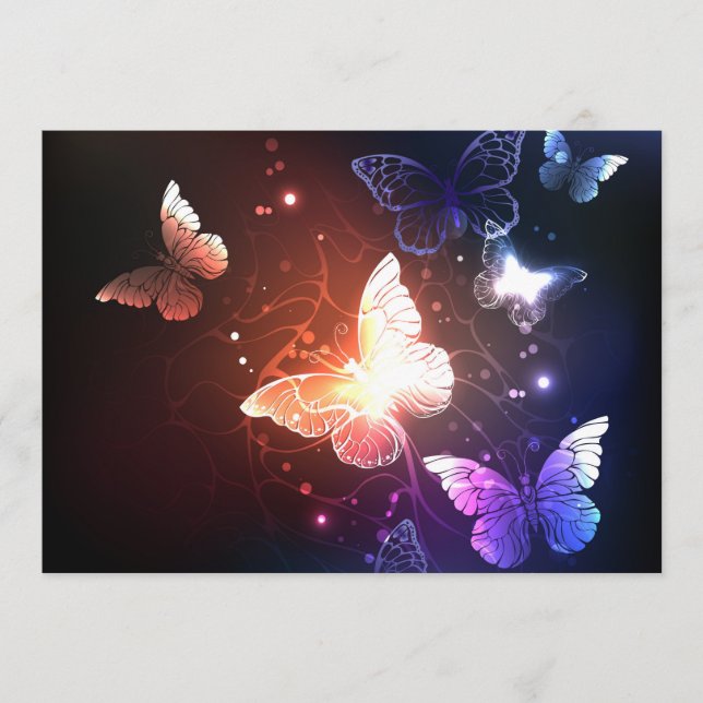Tarjeta De Consejos Mariposas nocturnas brillantes (Anverso)