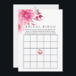 Tarjeta De Consejos Marsala - Borgoña y Bingo Bridal de otoño de Rubor<br><div class="desc">Las naipes borgoñas y rosas caídas de color agua floral ducha de novia con tarjetas bingo con dahlias y follaje otoñales.</div>